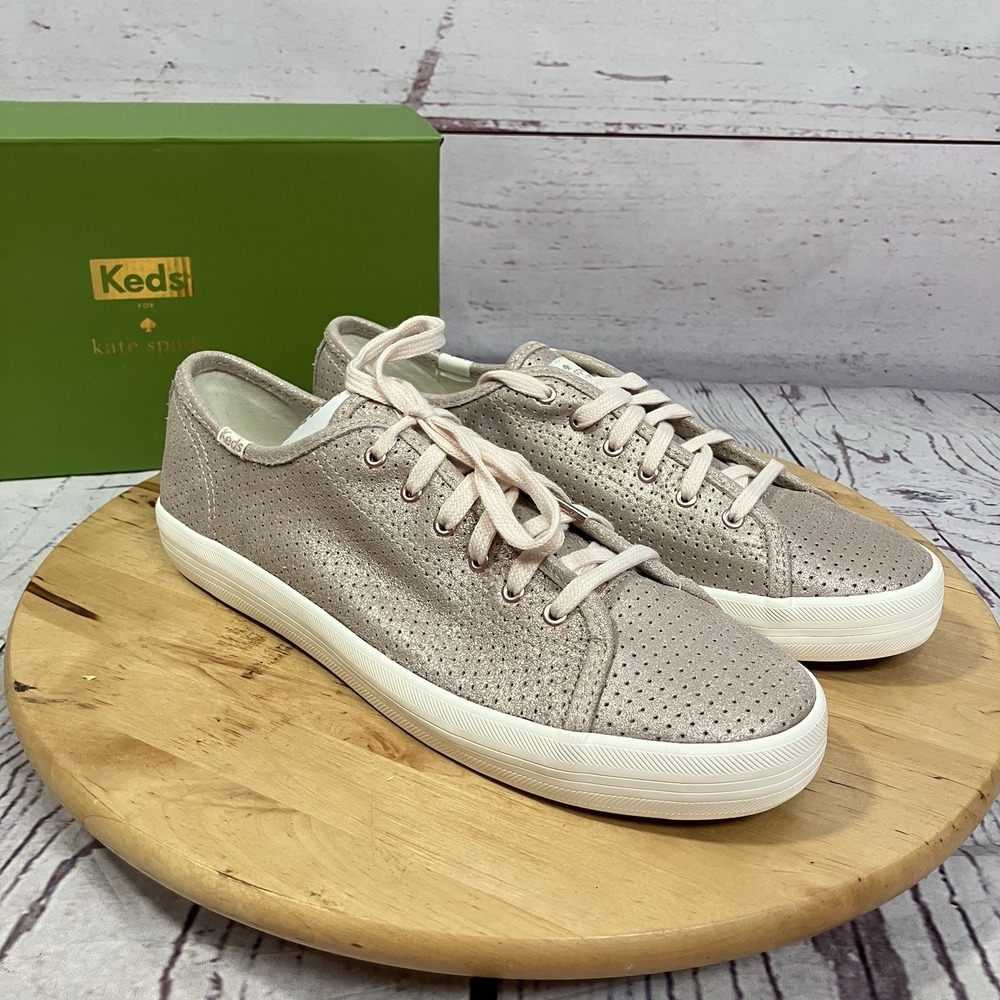 Keds x Kate Spade Kickstart Shimmer Rose Gold Casual Sneaker Womens Size 10
